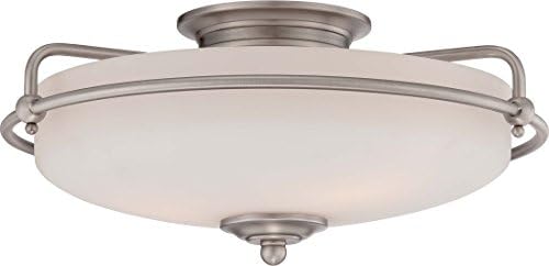 Quoizel GF1617an Griffin Flush Mount Ceiling Iluminação, 3 luzes, 300 watts, níquel antigo