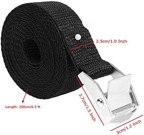 Ironbuddy 6,5 'x 1 tiras de amarração tiras de amarração de nylon preto carga de poeira pesada amarração tiras com fivela de