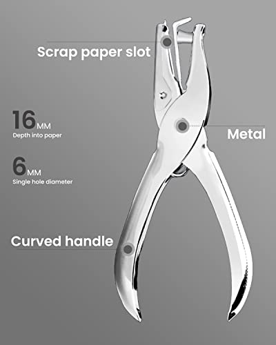 2 PCs Punch Hole, 1/4 de polegada e 1/8 de polegada Punch único, Mohern Hole Puncher Single, Hole Puncher para artesanato,