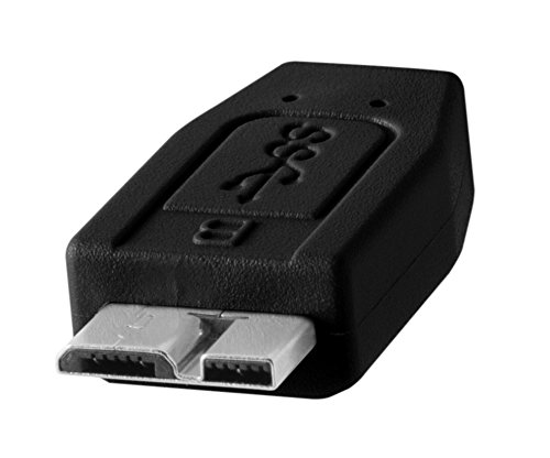 Ferramentas Tether Tetherpro USB-C para USB 3.0 Cabo micro-B | Para transferência rápida e conexão entre câmera e computador | Preto não reflexivo | 15 pés