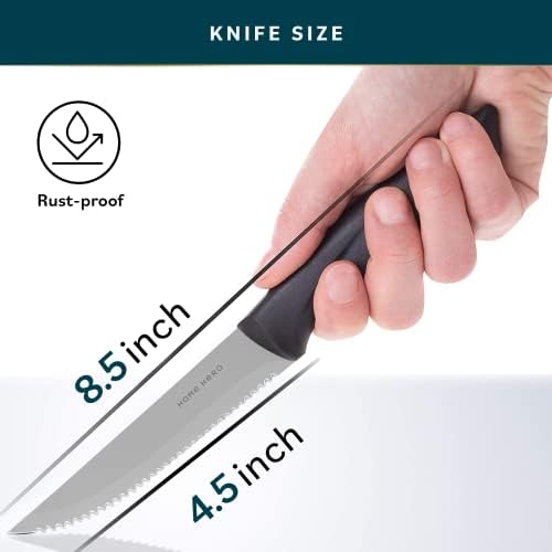 Conjunto de faca de cozinha de herói home, faca de bife e facas utilitárias de cozinha - facas de aço inoxidável de alto carbono com alças ergonômicas com alças ergonômicas