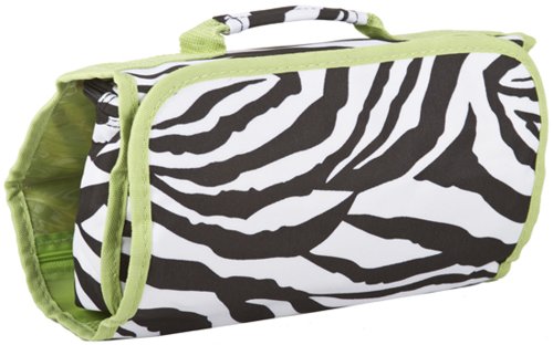 Bolsa cosmética de zebra verde limão e bolsa de jóias