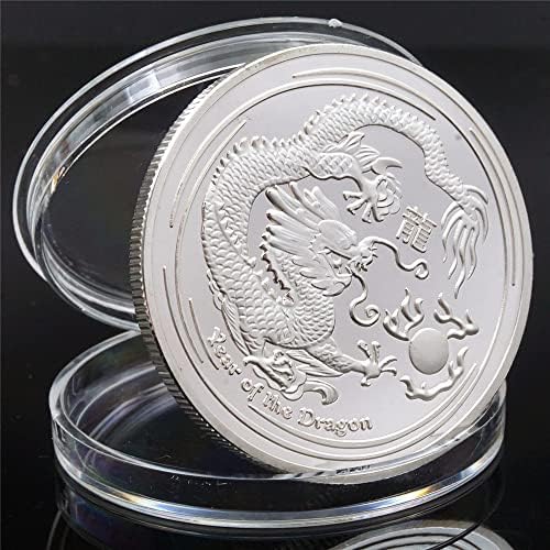 Oceania Island Country Tuvalu Coin Comemorativo Chinês 2012 Chinês Zodíaco Dragão do Dragão Comemorativo Comemorativo Com Coin Chinese Dragon Caracter