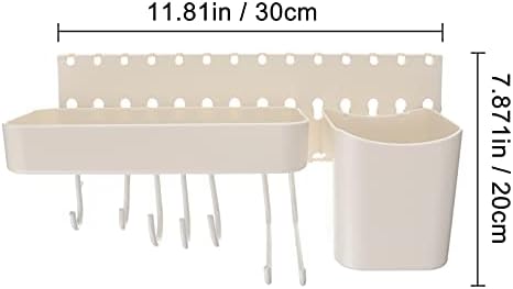 Brace do kit de kit prateleiras de parede de armazenamento prateleira de cesta de chuveiro com ganchos montados na parede