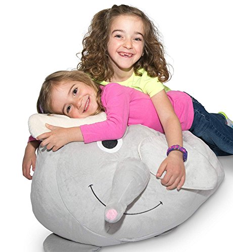 Saco de feijão de armazenamento jumbo - apenas capa - Soft 'n Snuggly Fabil Fabric Kids Love - Elephant - Store Stuffies, Cobertores e Almofadas Extras também