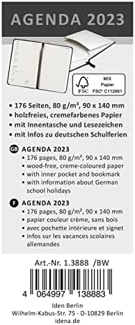 Idena 13888-2023 Diário Red Magnolia 90 x 140 mm 176 páginas 1 semana na agenda de 1 página
