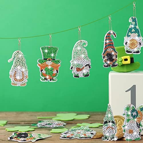 10 PCs Kit de Kit de Pintura de Diamante Gnome de St. Patrick Kit St. Patrick's Diamond Pintura 5D DIY St.