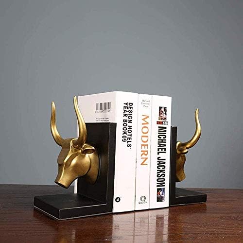 Livros decorativos, Bull Head Livros Livros Resin Art Bookend Fatuagens estátuas Livro de animais termina