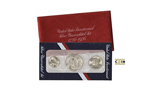 1976 UNC Silver Red Pack Mint definido na embalagem original