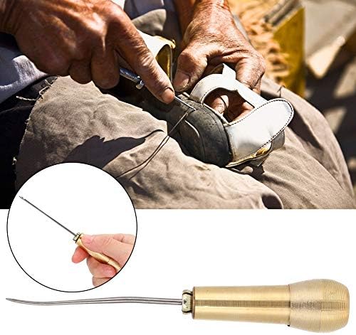Kit de ferramentas de couro, 2 ajuste de cobre costura de costura awl cônica ferramenta de reparo de couro kit de