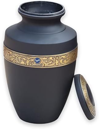 Vaso de urna de latão SWH para cinzas | 10 '' Pacífico preto com urnas de bronze para bronze para as cinzas humanas |