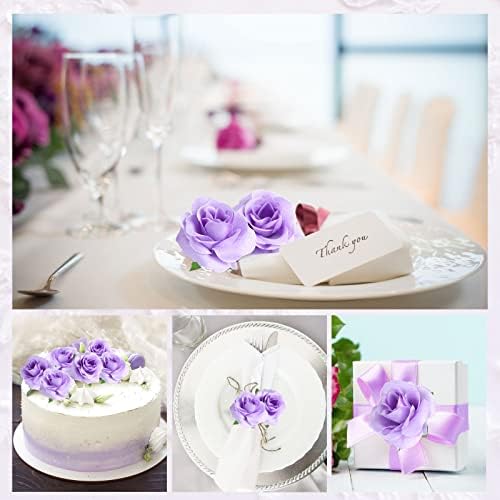 Yinsun 50pcs mini rosa de rosa Cabeças de flores, 1,57 ”de seda real de seda para buquês de casamento diy