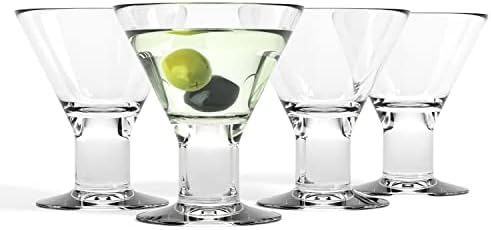 Badash Caprice Crystal Martini Glasses-Martini de 4 onças ou vidro de sobremesa Conjunto de vidro de 4,5 de altura-Crystal