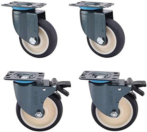 Rodas de combinação acentuadores rodas de mamona rodas pesadas rodas de 300 kg φ75mm/ 100 mm/ 125 mm, pacote 4-PU Móveis giratórios