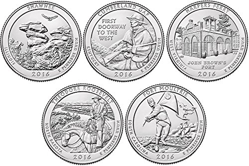 P, D BU National Parks Quarters - 10 moedas não circuladas