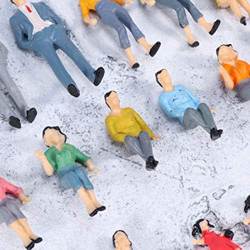 Figuras em miniatura de didiseaon minúsculas gentes mini moldes pintados multicoloridos figuras pintadas figuras modelos miniaturos para decoração de paisagem Doll House Miniatura Figuras Dolls Conjunto de bonecas