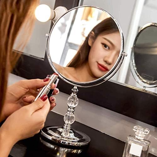 Z Crie Design Vanity Mirror Desktop Vanity Mirror, espelho de mesa, espelho de maquiagem de quarto de alta definição, alta definição, portátil e europeu, espelho de dormitório 13.3x13.3x33cm