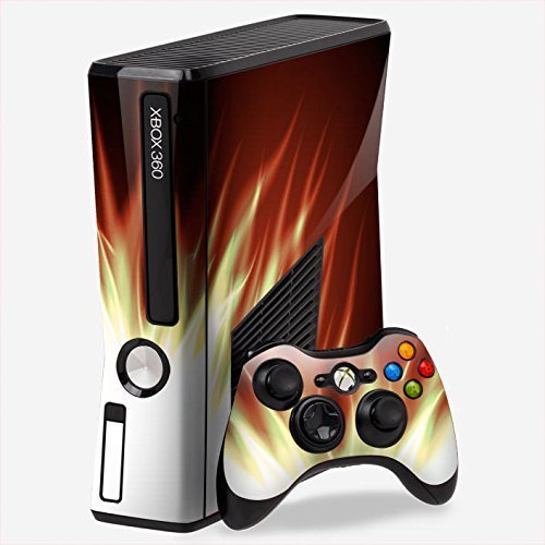 Decalques de pele Xbox 360 Design de chamas de fogo com pele do controlador