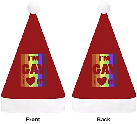 Orgulho gay adoro o chapéu de natal personalizado chapéu de santa engraçado decorações de natal