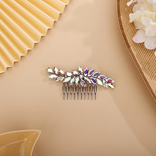 Slide de pente de cabelo de cristal colorido Beryuan para noivas Acessórios de cabelo à mão para mulheres para mulheres
