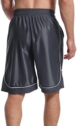 Shorts de basquete masculino de sobretero atléticos com bolsos shorts de exercícios seco shorts de treinamento de academia