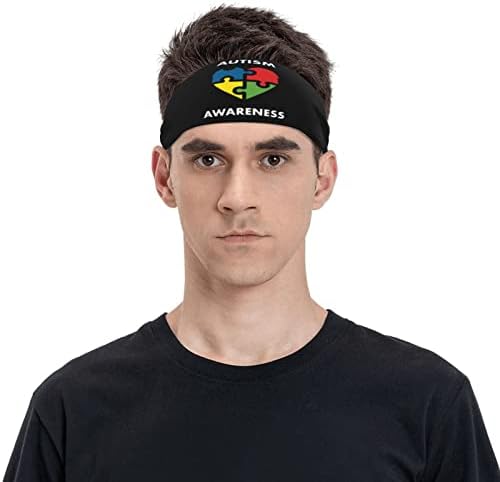 Autism Consciência Flag Sports Bandas de cabeça Humeros Wicking Hairband Womans Men Sports Sorto Swear