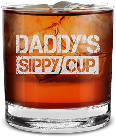 Shop4ever Daddy Sippy Cup Glass de uísque gravado promovido a papai novo pai