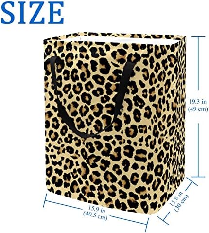 Impressões de leopardo Imprimir cesto de lavanderia dobra