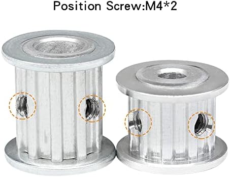 Axwerb Professional 2pcs Polias de tempo, T5-12T Tamanho 5/6/6,35/7/8/10 mm Rodas de liga de liga AF Comparação com T5 Largura 10/15 mm Cinturão de tempo Cinturão