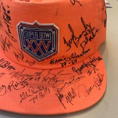 1991 Super Bowl XXV 21 assinado touca autografada com muitas assinaturas - chapéus autografados