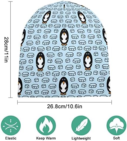 Baikutouan pinguins sem costura impressão de chapéus de gorro para homens para homens com desenhos de tampa de crânio