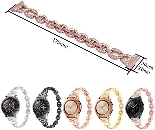 Ruirdot Bling Bands para Galaxy Watch 46mm, aço inoxidável Metal Mulheres de pulseira Substituição da pulseira para Galaxy Ratch 3 45mm/relógio 46mm/engrenagem S3 Frontier/Classic