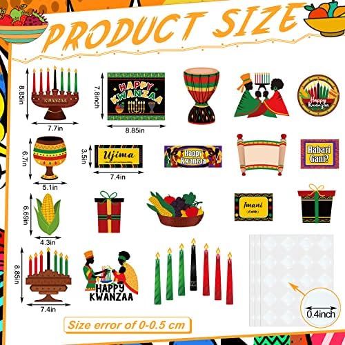 25 PCs Kwanzaa Ornamentos da sala de aula Decoração de fronteira Fronteira Happy Kwanzaa Cutouts com DOT Africano Decorações