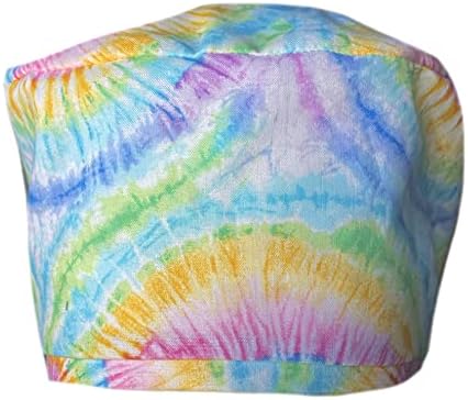 Pastel Rainbow Tie Tye Scrub Cap Hat