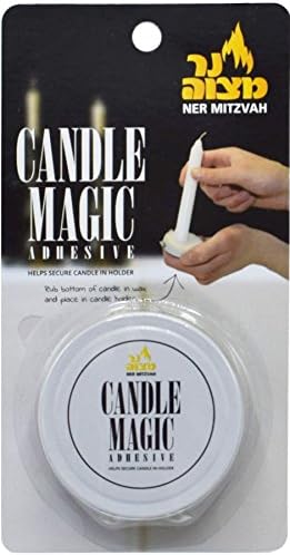 Ner Mitzvah Candle Magic - Candle Wax Adhesive - Candle Glue - Ajuda a proteger velas no titular - 1 pacote
