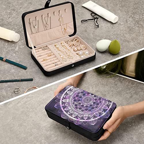 J Joysay Boho Mandala Viagem Jóias Organizador de jóias Small Jewelry Box PU Brincho de couro Organizador de joalheria Organizador Case