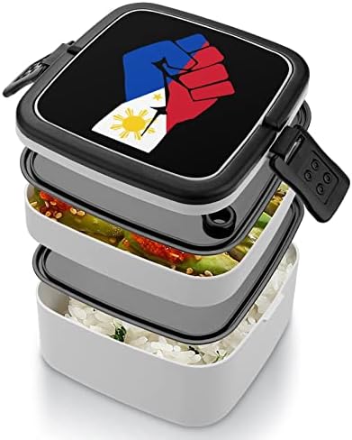 Philippines Bandle Fist engraçado tudo em um recipiente de almoço de caixa bento com colher para viagens de trabalho piquenique