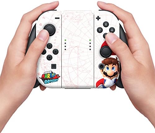 Controlador Gear Nintendo Switch Skin Skin & Screen Protector Conjunto, oficialmente licenciado pela Nintendo - Super Mario Evergreen