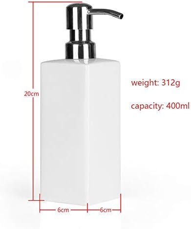 Dispensador de sabão de cerâmica branca para bancada da cozinha do banheiro - garrafa de sabão para dispensador de loção e líquido