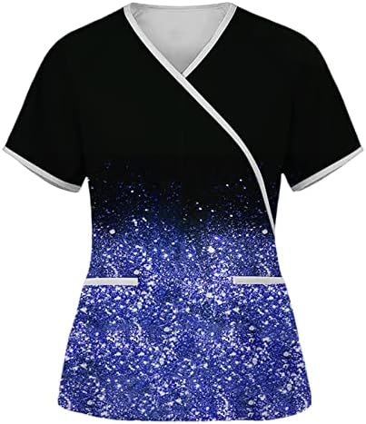 Tops de verão para mulheres 2023 V pescoço gradiente de manga curta saindo plus size bluss vintage túnicas y2k roupas tees