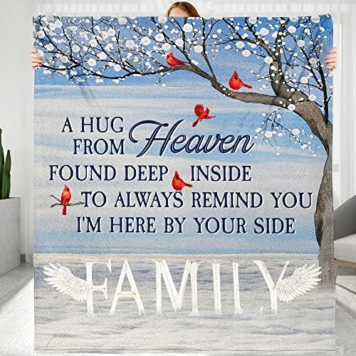 Keraoo Personalizado Memorial Blanket Gift, enviando abraços do céu, presente memorial para membros da família,