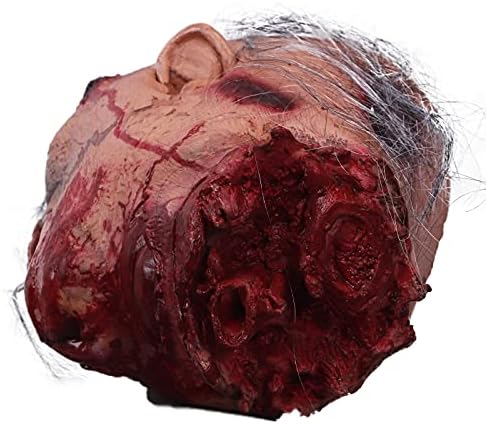 Demi Sharky Cut Off Head Prop, Halloween Scary Realistic, pendurado, de cabeça cortava com figurinos de peruca decorações de látex