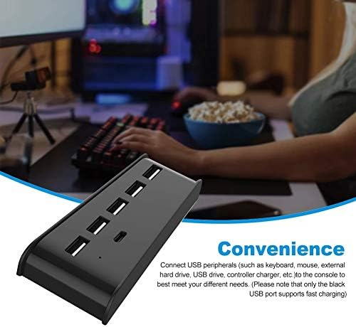 5 Porto Adaptador de divisor de alta velocidade Console USB Hub USB Multifuncional para PS5 Luz de Indicador de Catilhão