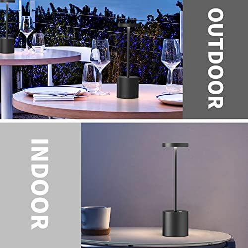 Lâmpadas de mesa sem fio LED, 10,25in USB 5000mAh recarregável a lâmpada de mesa alimentada por bateria 3 brilho de