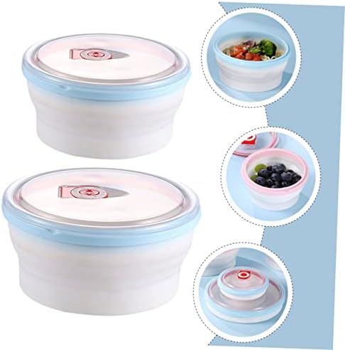 UPKOCH 10 PCS CASO DE CASO ACESSÓRIO Alimento Seguro de viagem Safe refeição dobrável tigela colapsável Preparação de piquenique quente Bento com cozinha à prova de vazamento Microondas Camping Freezer Rodada conveniente