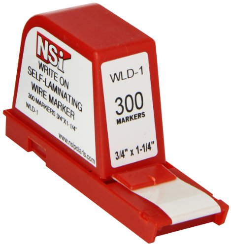 NSI Industries, LLC Write-On Self Laminating Wire Marker Dispenser, 1,25 Largura, 0,75 Comprimento da etiqueta-WLD-1