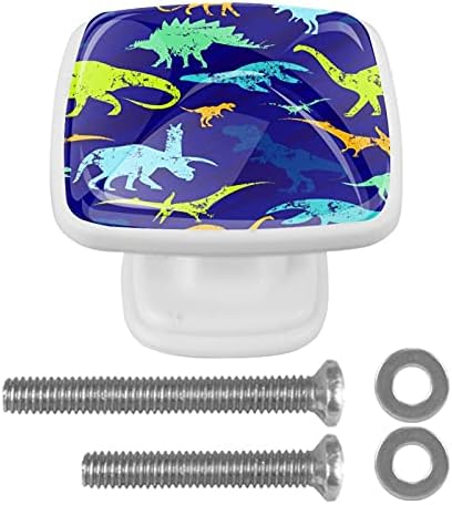 Botões de gaveta de cerveja para meninos botões de cômoda azul de dinossauros botões de gabinete de vidro de cristal