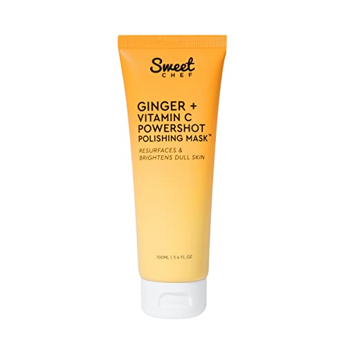 Sweet Chef Ginger + Vitamin C PowerShot Máscara de polimento - Máscara de face iluminante para manchas escuras e tom de pele