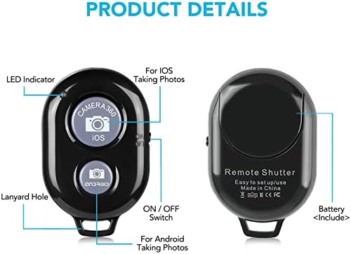 2 Pacote de câmera sem fio Controle remoto - remoto sem fio para iPhone & Android Phones iPad iPod tablet, clicker