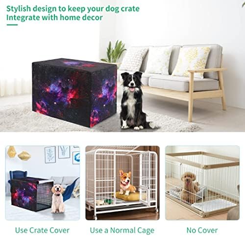 Kyku Purple Galaxy Dog Crate Cover Space Space Camo Designer 3D PRINCIPAL PROMALHO DE PRIMEIRA ENCRIMENTO CAGA DE PET CAGA CABE